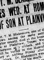 Dr Thomas Murray Blakemore