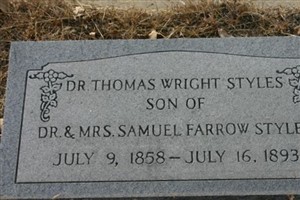 Dr Thomas Wright Styles Dr Thomas Wright Styles