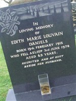 Edith Marie Louvain "Marie" Daniels Edith Marie Louvain "Marie" Daniels