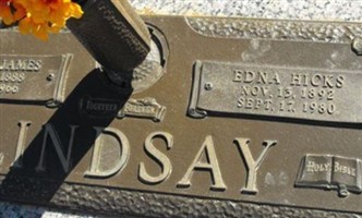 Edna Hicks Lindsay Edna Hicks Lindsay