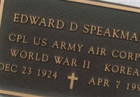 Edward D Speakman