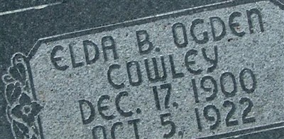 Elda Bell Ogden Cowley Elda Bell Ogden Cowley