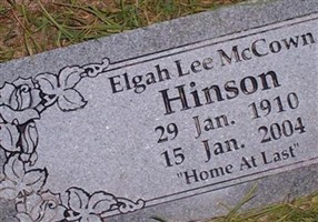 Elgah Lee McCown Hinson Elgah Lee McCown Hinson