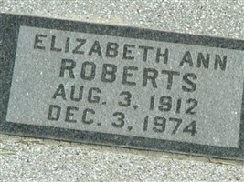 Elizabeth Ann Yelverton Roberts Elizabeth Ann Yelverton Roberts