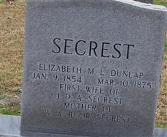 Elizabeth M. L. Dunlap Secrest Elizabeth M. L. Dunlap Secrest