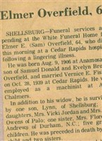 Elmer E "Sam" Overfield Elmer E "Sam" Overfield