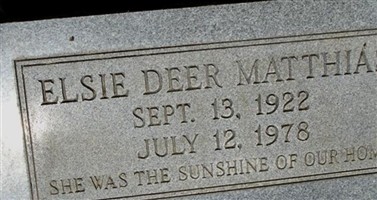 Elsie Deer Matthias Elsie Deer Matthias