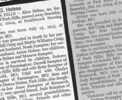 Elsie G Craig Helms