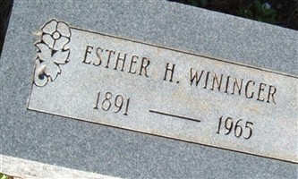 Esther H. Wininger Esther H. Wininger