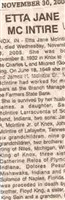 Etta Jane King McIntire