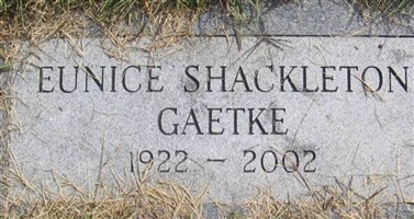 Eunice L Shackleton Gaetke