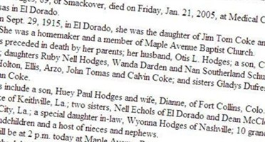 Evalena Coke Hodges Evalena Coke Hodges