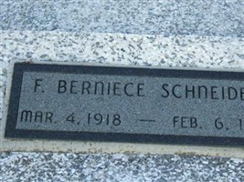 F Berniece Schneider F Berniece Schneider