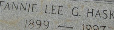 Fannie Lee Gilbert Haskins Fannie Lee Gilbert Haskins