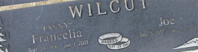 Francelia "Fanny" Wilcut Francelia "Fanny" Wilcut
