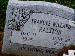 Frances Merl Willard Ralston Frances Merl Willard Ralston