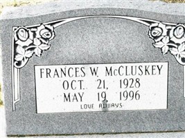 Frances W McCluskey