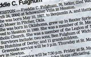 Freddie C. Moser Fulghum Freddie C. Moser Fulghum