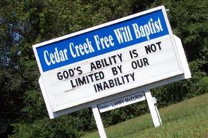 Cedar Creek Freewill Baptist Church Cemetery