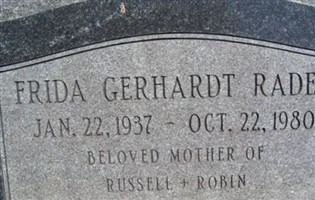 Frida Gerhardt Rader Frida Gerhardt Rader