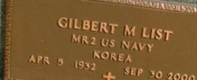 Gilbert M List Gilbert M List