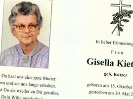 Gisella Teresia Kutzer Kietzer Gisella Teresia Kutzer Kietzer