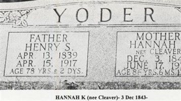 Hannah K Cleaver Yoder Hannah K Cleaver Yoder