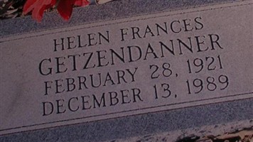 Helen Frances Reitz Getzendanner Helen Frances Reitz Getzendanner