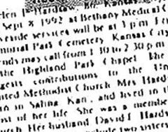 Helen I. Benny Hardsaw Helen I. Benny Hardsaw
