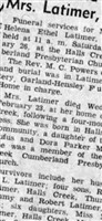 Nora Helena Ethel Madden Latimer Nora Helena Ethel Madden Latimer