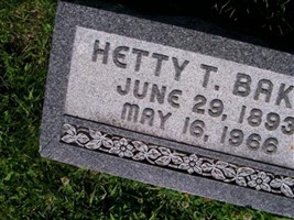 Hetty T Baker