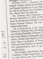Hugh R Chaney