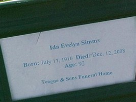 Ida Evelyn Simms Ida Evelyn Simms