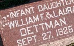 Infant daughter Dettman Infant daughter Dettman