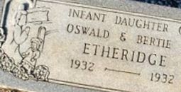 Infant daughter Etheridge Infant daughter Etheridge