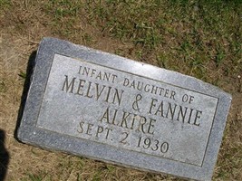 Infant dau of Melvin & Fannie Alkire Infant dau of Melvin & Fannie Alkire