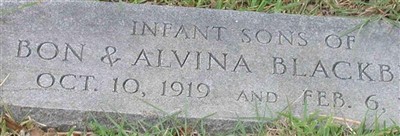 Infant son of Bon and Alvina Blackburn Infant son of Bon and Alvina Blackburn