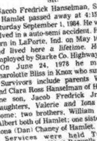 Jacob Fredrick Hanselman, Sr Jacob Fredrick Hanselman, Sr