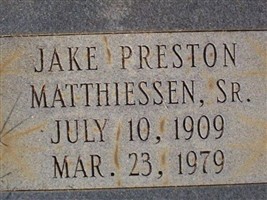 Jake Preston Matthiessen, Sr Jake Preston Matthiessen, Sr