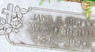 Jane Elizabeth "Betty" Wunderlich