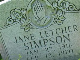 Jane LETCHER SIMPSON Jane LETCHER SIMPSON