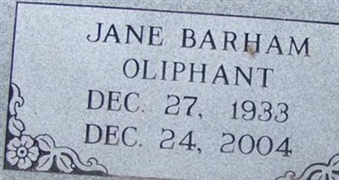 Jane Marie Barham Oliphant