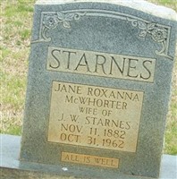 Jane Roxanna McWhorter Starnes