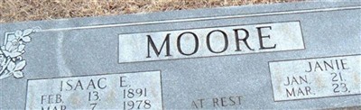 Janie Isabell Watkins Moore Janie Isabell Watkins Moore