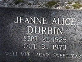 Jeanne Alice Durbin Jeanne Alice Durbin