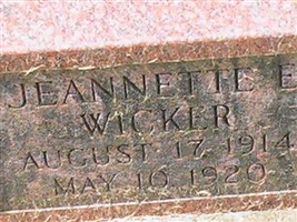 Jeannette E Wicker