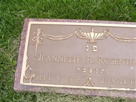 Jeannette R Rosenthal