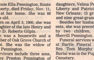 Jennie Ella Gilpin Pennington