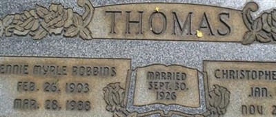 Jennie Myrle Robbins Thomas