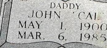 John Calvin "Cal" Singleton John Calvin "Cal" Singleton